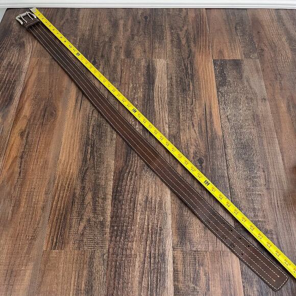 VTG Y2K Aeropostale Leather Belt Double Prong Distressed Rugged Size Large Brown - Picture 11 of 16